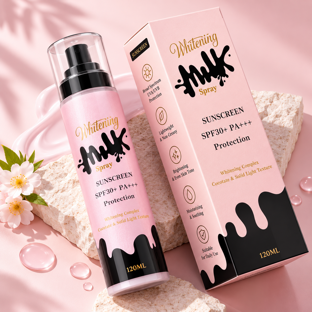 whitening milk spray Sunscreen spf30+ protection